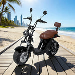 AKEZ Harley Electric Scooter 1500W 60V 20Ah Lithium Battery - Seamless Steel Frame, Dual Suspension & Disc Brakes - Black | Cruise at 25km/h | Unlock More Power (Details Inside)*
