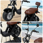 AKEZ Harley Electric Scooter 1500W 60V 20Ah Lithium Battery - Seamless Steel Frame, Dual Suspension & Disc Brakes - Black | Cruise at 25km/h | Unlock More Power (Details Inside)*
