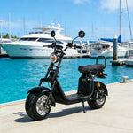 AKEZ Harley Electric Scooter 1500W Brushless Motor 60V 20Ah - Removable Lithium Battery, 10-Inch Aluminium Rims - Black | Cruise at 25km/h | Unlock More Power (Details Inside)*