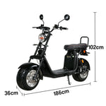 AKEZ Harley Electric Scooter 1500W Brushless Motor 60V 20Ah - Removable Lithium Battery, 10-Inch Aluminium Rims - Black | Cruise at 25km/h | Unlock More Power (Details Inside)*