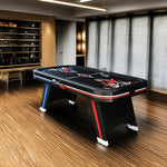 AIRMAX 7FT Air Hockey Table with Electronic Scoring Smooth Airflow Strong Support Legs - Red & Blue