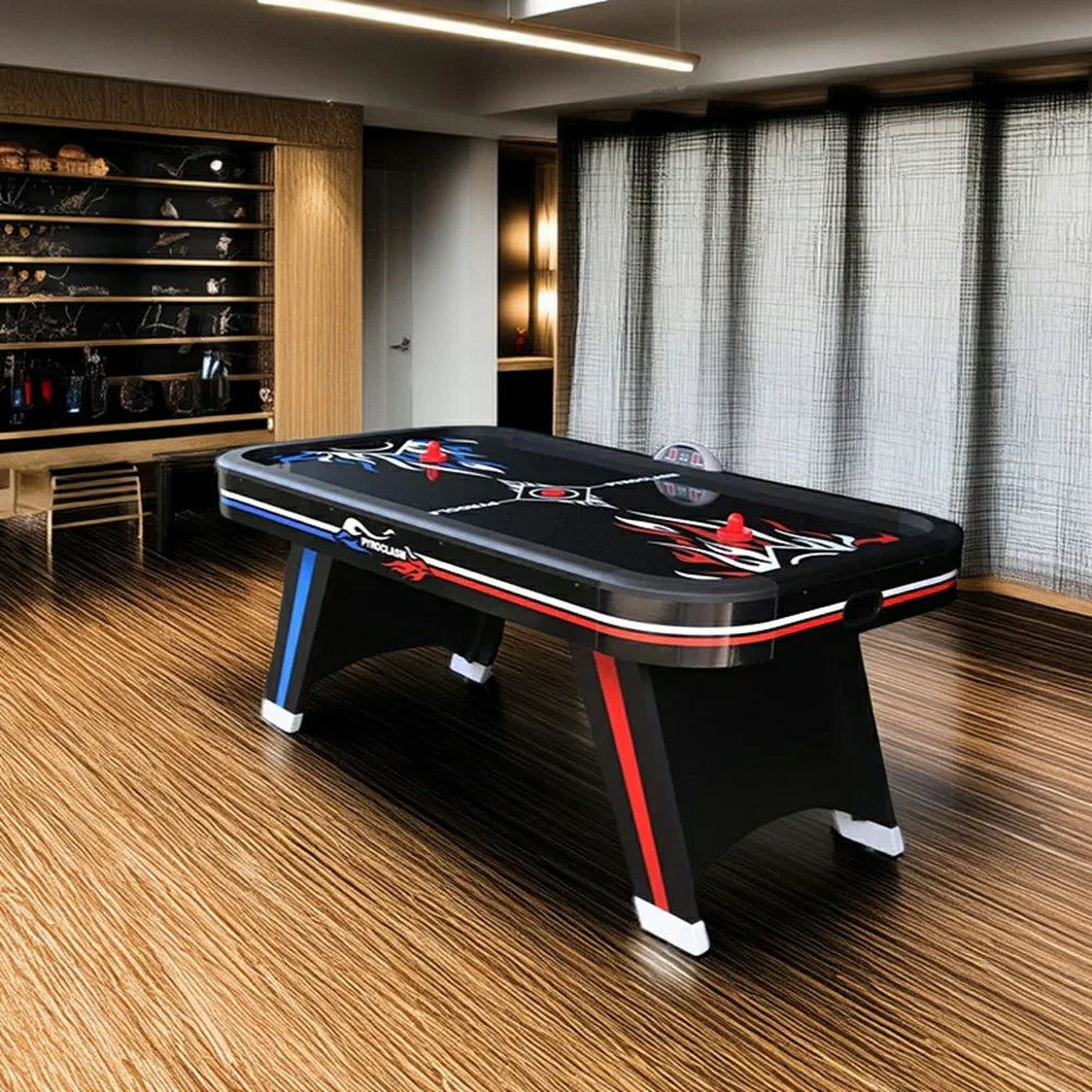 AIRMAX 7FT Air Hockey Table with Electronic Scoring Smooth Airflow Strong Support Legs - Red & Blue