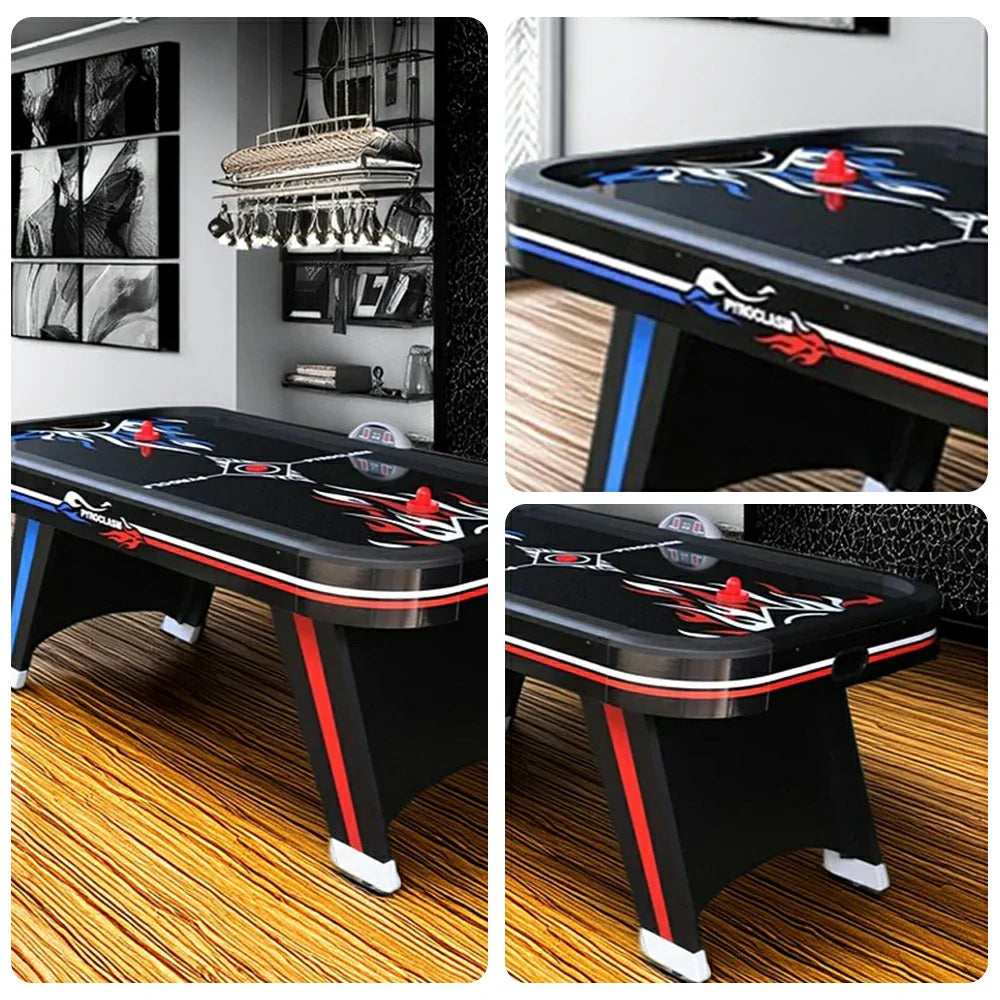 AIRMAX 7FT Air Hockey Table with Electronic Scoring Smooth Airflow Strong Support Legs - Red & Blue