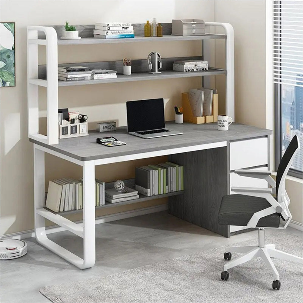 MODERA HDF Desk - With Office Bookshelf Desk Multi-functional Study Grey