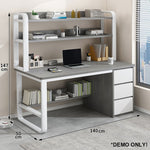 MODERA HDF Desk - With Office Bookshelf Desk Multi-functional Study Grey