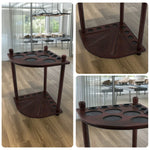 ARIX - Design Holder Dual-Level Stable and Finish Smooth with Stand Floor Wooden 8-Cue Rack, Cue Corner Mahogany Tone Wood Mahogany