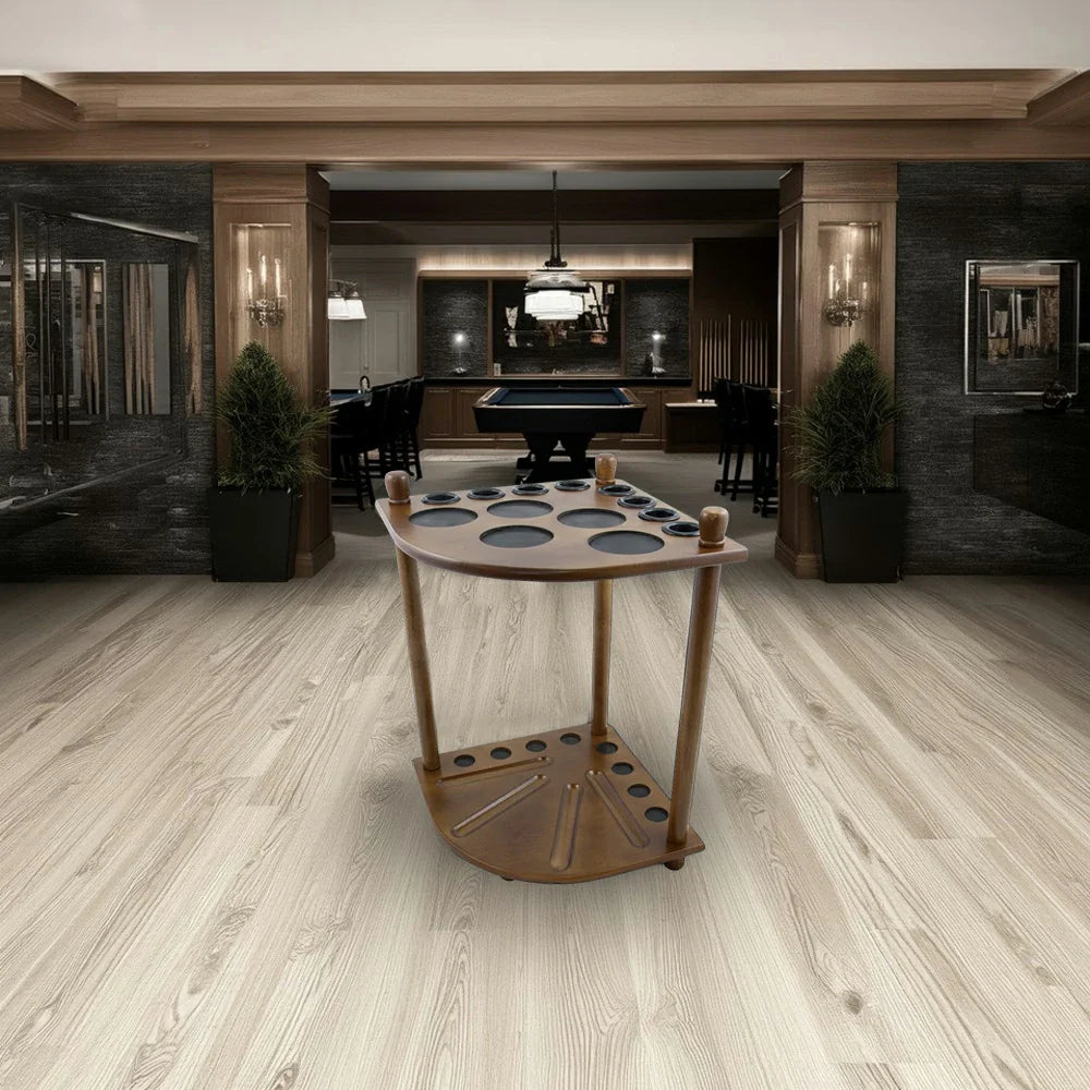 ARIX - Design Holder Dual-Level Stable and Finish Smooth with Stand Floor Wooden 8-Cue Rack, Cue Corner OAK Tone Wood Oak