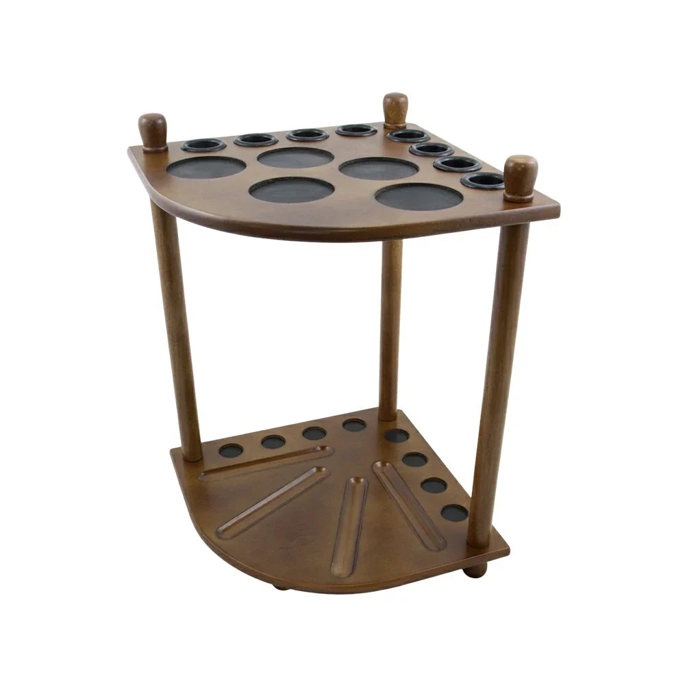 ARIX - Design Holder Dual-Level Stable and Finish Smooth with Stand Floor Wooden 8-Cue Rack, Cue Corner OAK Tone Wood Oak