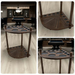 ARIX - Design Holder Dual-Level Stable and Finish Smooth with Stand Floor Wooden 8-Cue Rack, Cue Corner Mahogany Walnut