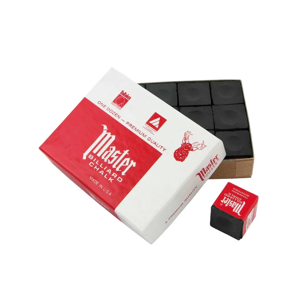 ARIX - Grip Consistent & Texture Premium Chalk, Cue Billiard 12-Pack Master Black