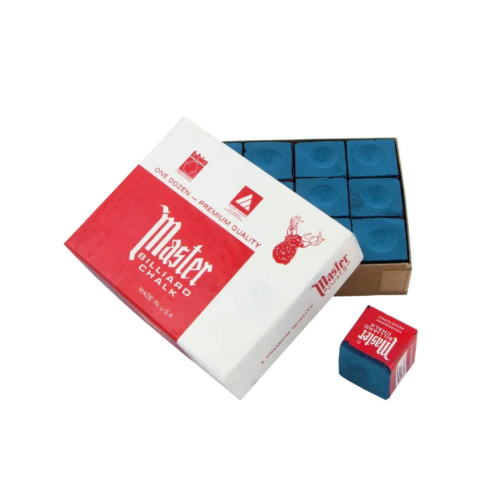 ARIX - Grip Consistent & Texture Premium Chalk, Cue Billiard 12-Pack Master Blue