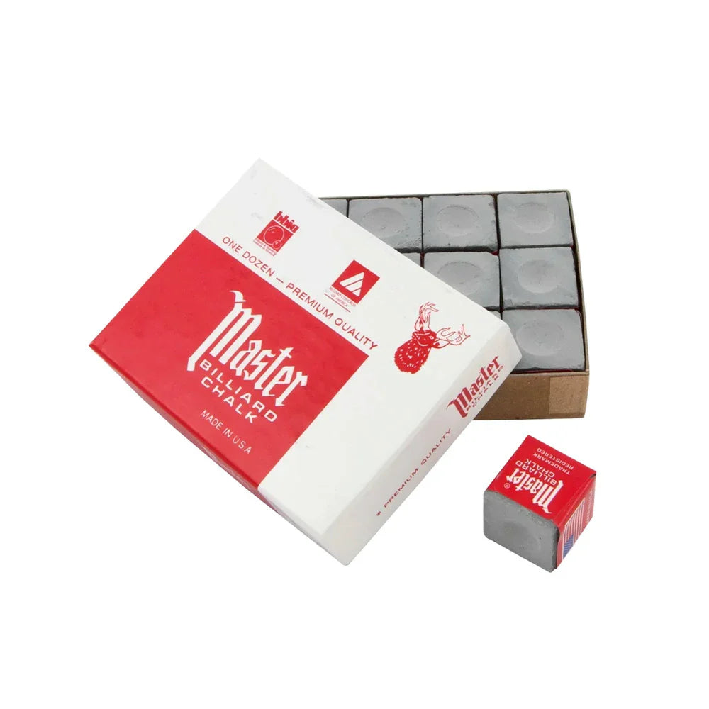 ARIX - Grip Consistent & Texture Premium Chalk, Cue Billiard 12-Pack Master Grey