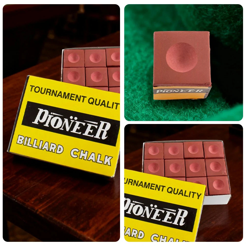 ARIX - Coating Smooth with Chalk Cue Tournament-Grade 12-Pack, Chalk Pioneer Red