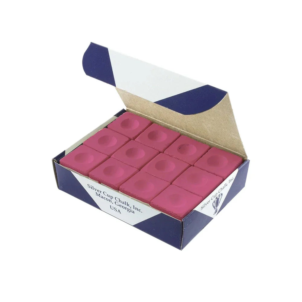 ARIX - Control Smooth for Chalk Cue Fine-Grain 12-Pack, Chalk Cup Silver Pink