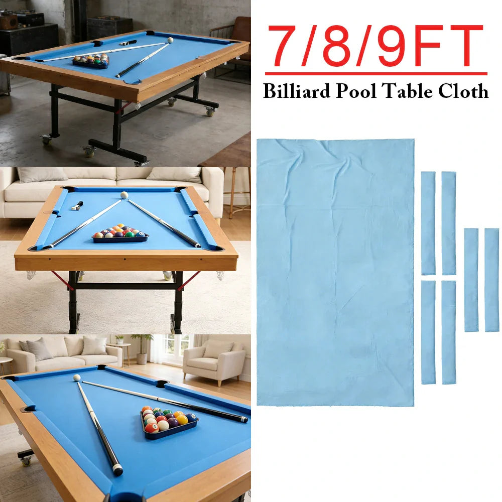 ARIX 7/8/9FT Billiard Table Cloth - High-Density Wool Blend for Smooth & Accurate Play, Anti-Pilling Durable Fabric - Baby Blue