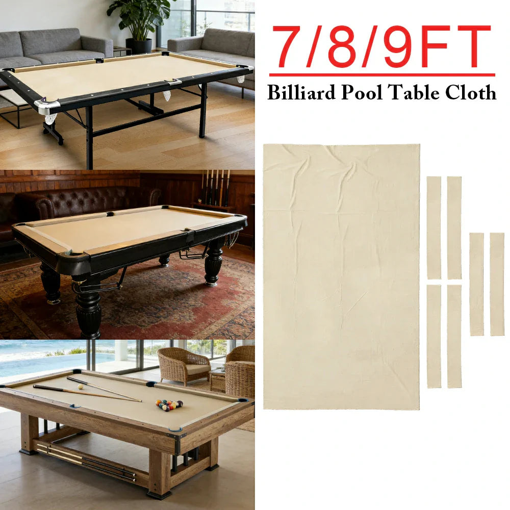 ARIX 7/8/9FT Billiard Table Cloth - High-Density Wool Blend for Smooth & Accurate Play, Anti-Pilling Durable Fabric - Beige