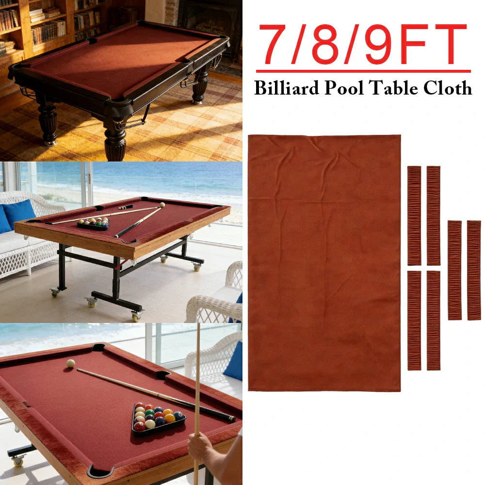 ARIX 7/8/9FT Billiard Table Cloth - High-Density Wool Blend for Smooth & Accurate Play, Anti-Pilling Durable Fabric - Burnt Orange