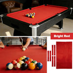 ARIX 7/8/9FT Billiard Table Cloth - High-Density Wool Blend for Smooth & Accurate Play, Anti-Pilling Durable Fabric - Bright Red