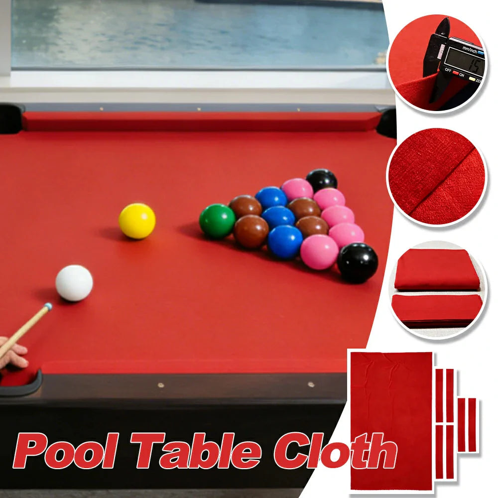 ARIX 7/8/9FT Billiard Table Cloth - High-Density Wool Blend for Smooth & Accurate Play, Anti-Pilling Durable Fabric - Bright Red