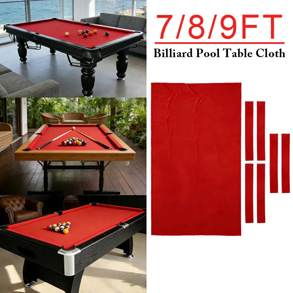 ARIX 7/8/9FT Billiard Table Cloth - High-Density Wool Blend for Smooth & Accurate Play, Anti-Pilling Durable Fabric - Bright Red
