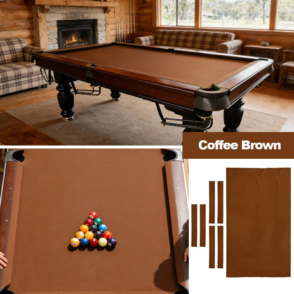 ARIX 7/8/9FT Billiard Table Cloth - High-Density Wool Blend for Smooth & Accurate Play, Anti-Pilling Durable Fabric - Coffee Brown