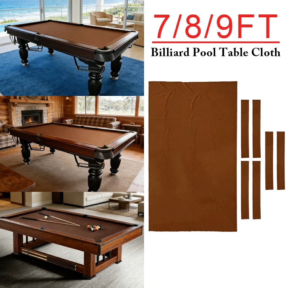 ARIX 7/8/9FT Billiard Table Cloth - High-Density Wool Blend for Smooth & Accurate Play, Anti-Pilling Durable Fabric - Coffee Brown