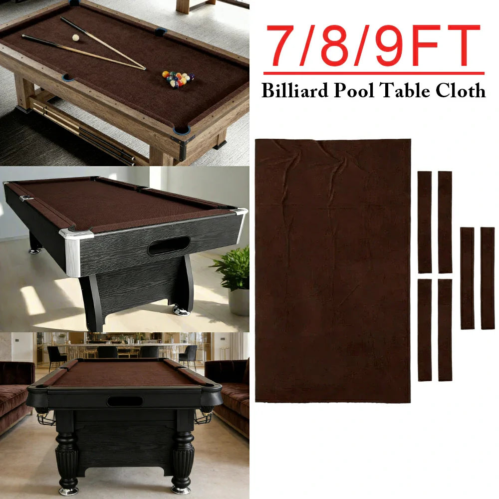 ARIX 7/8/9FT Billiard Table Cloth - High-Density Wool Blend for Smooth & Accurate Play, Anti-Pilling Durable Fabric - Chocolate Brown