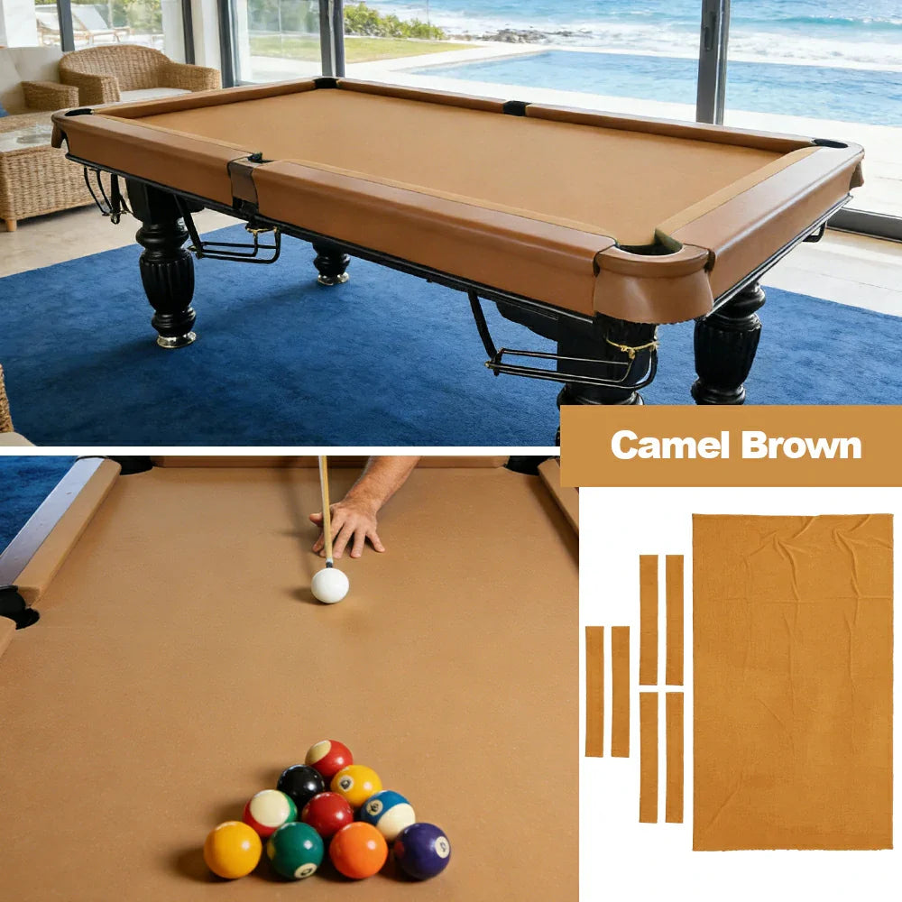 ARIX 7/8/9FT Billiard Table Cloth - High-Density Wool Blend for Smooth & Accurate Play, Anti-Pilling Durable Fabric - Camel Brown