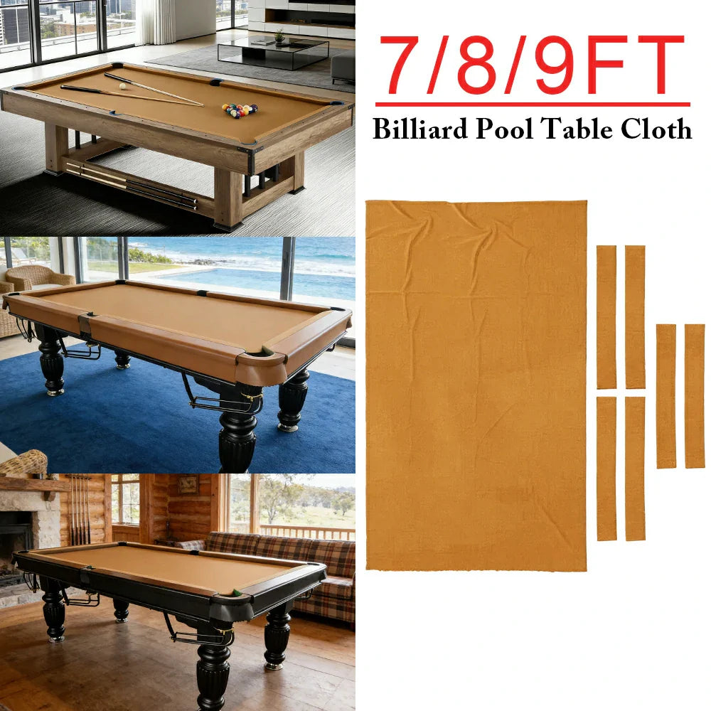 ARIX 7/8/9FT Billiard Table Cloth - High-Density Wool Blend for Smooth & Accurate Play, Anti-Pilling Durable Fabric - Camel Brown