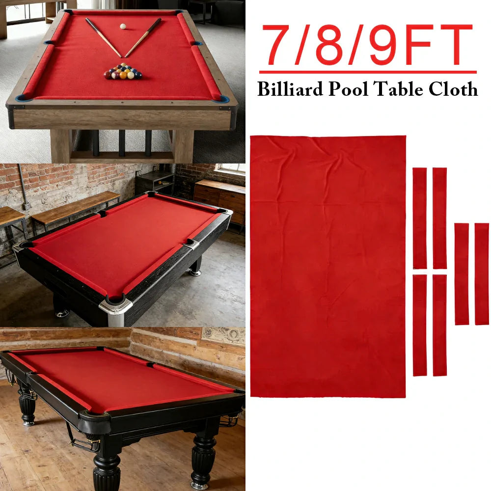 ARIX 7/8/9FT Billiard Table Cloth - High-Density Wool Blend for Smooth & Accurate Play, Anti-Pilling Durable Fabric - Crimson Red
