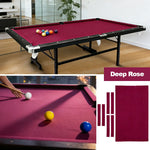 ARIX 7/8/9FT Billiard Table Cloth - High-Density Wool Blend for Smooth & Accurate Play, Anti-Pilling Durable Fabric - Deep Rose