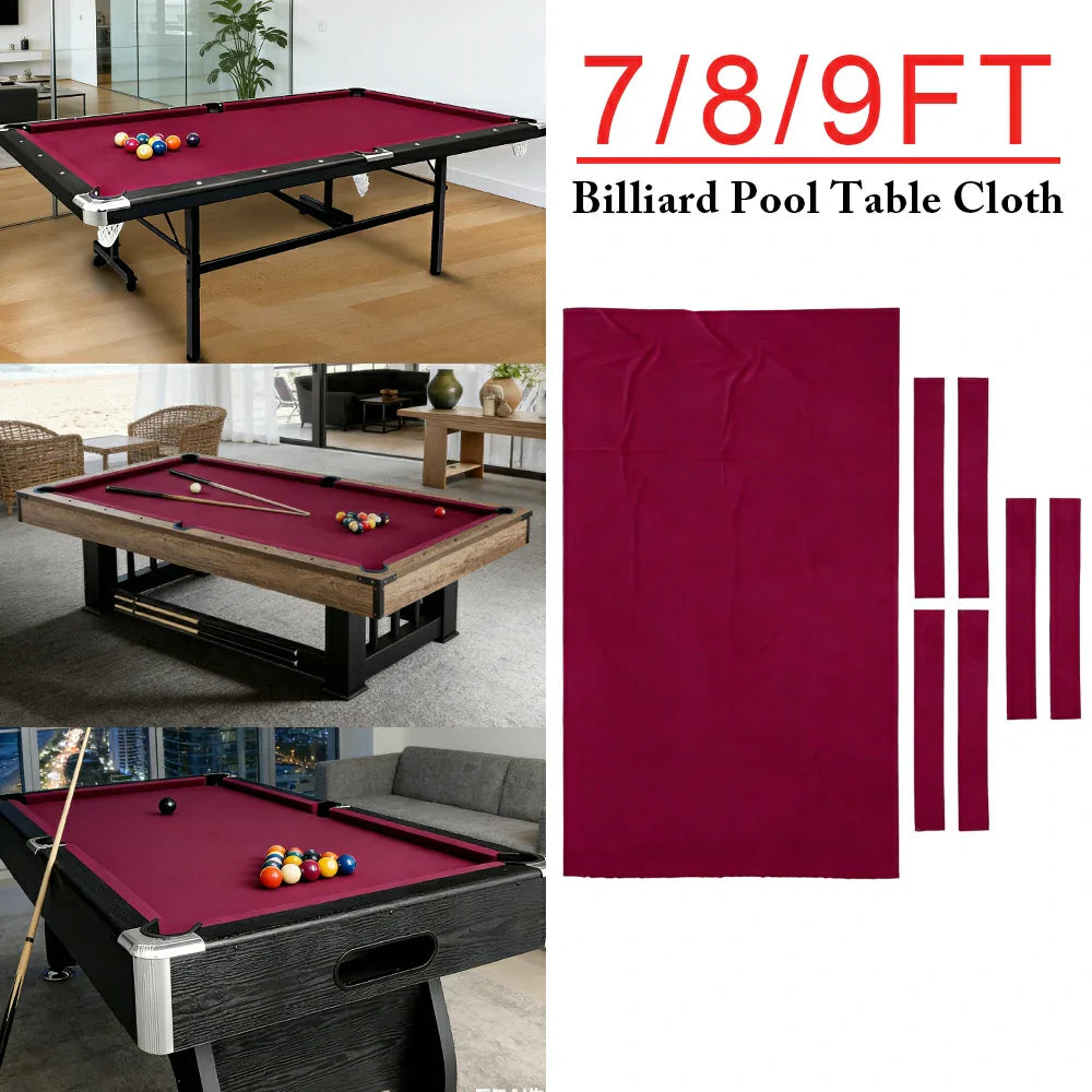 ARIX 7/8/9FT Billiard Table Cloth - High-Density Wool Blend for Smooth & Accurate Play, Anti-Pilling Durable Fabric - Deep Rose