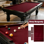 ARIX 7/8/9FT Billiard Table Cloth - High-Density Wool Blend for Smooth & Accurate Play, Anti-Pilling Durable Fabric - Deep Burgundy