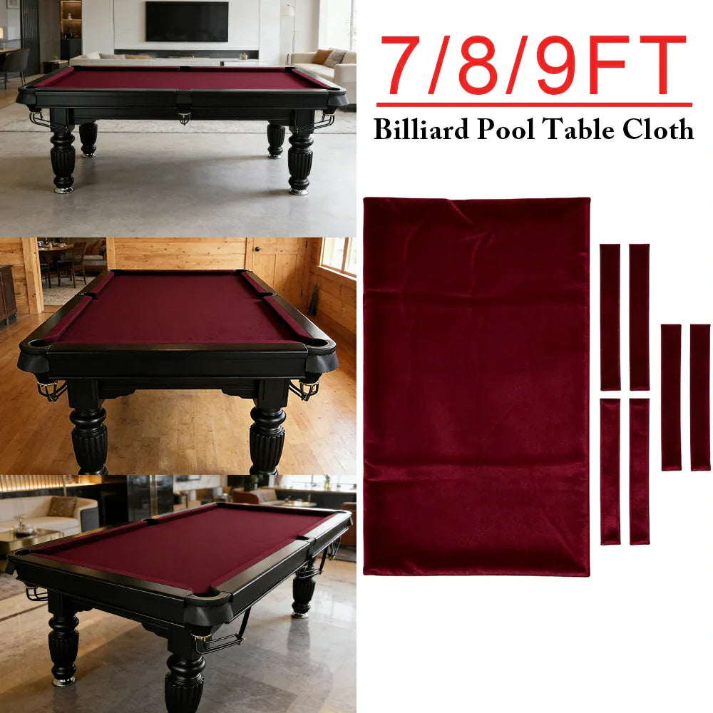 ARIX 7/8/9FT Billiard Table Cloth - High-Density Wool Blend for Smooth & Accurate Play, Anti-Pilling Durable Fabric - Deep Burgundy