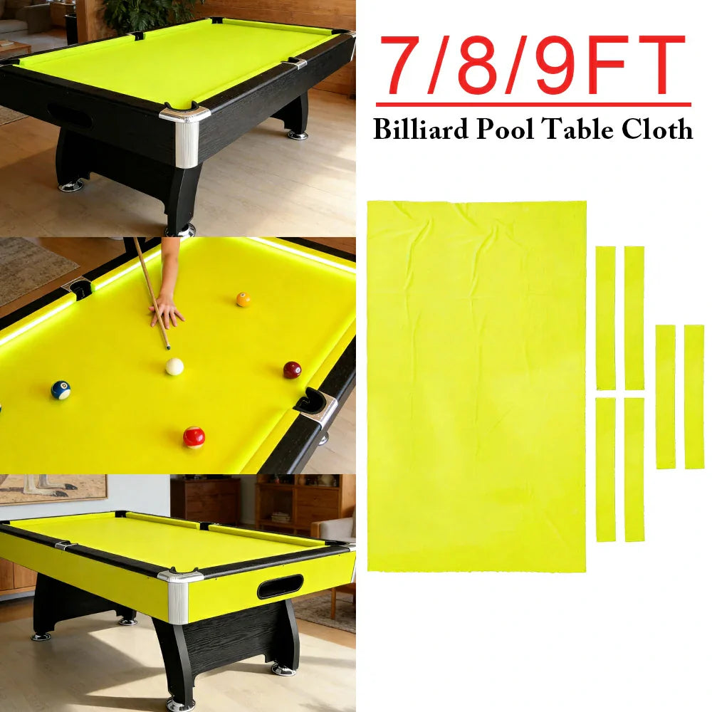 ARIX 7/8/9FT Billiard Table Cloth - High-Density Wool Blend for Smooth & Accurate Play, Anti-Pilling Durable Fabric - Electric Yellow
