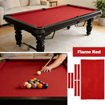 ARIX 7/8/9FT Billiard Table Cloth - High-Density Wool Blend for Smooth & Accurate Play, Anti-Pilling Durable Fabric - Flame Red