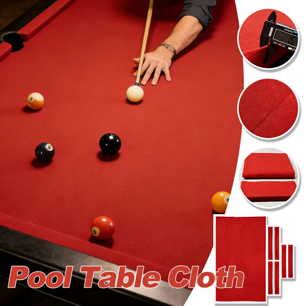 ARIX 7/8/9FT Billiard Table Cloth - High-Density Wool Blend for Smooth & Accurate Play, Anti-Pilling Durable Fabric - Flame Red
