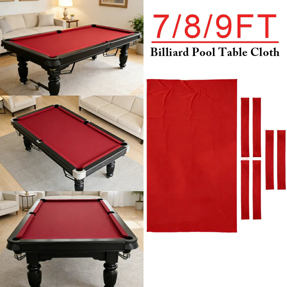 ARIX 7/8/9FT Billiard Table Cloth - High-Density Wool Blend for Smooth & Accurate Play, Anti-Pilling Durable Fabric - Flame Red