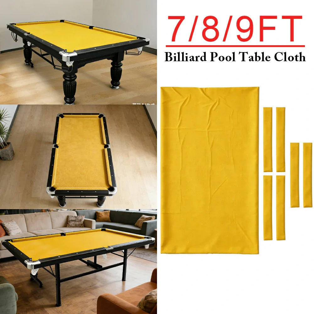 ARIX 7/8/9FT Billiard Table Cloth - High-Density Wool Blend for Smooth & Accurate Play, Anti-Pilling Durable Fabric - Honey Yellow