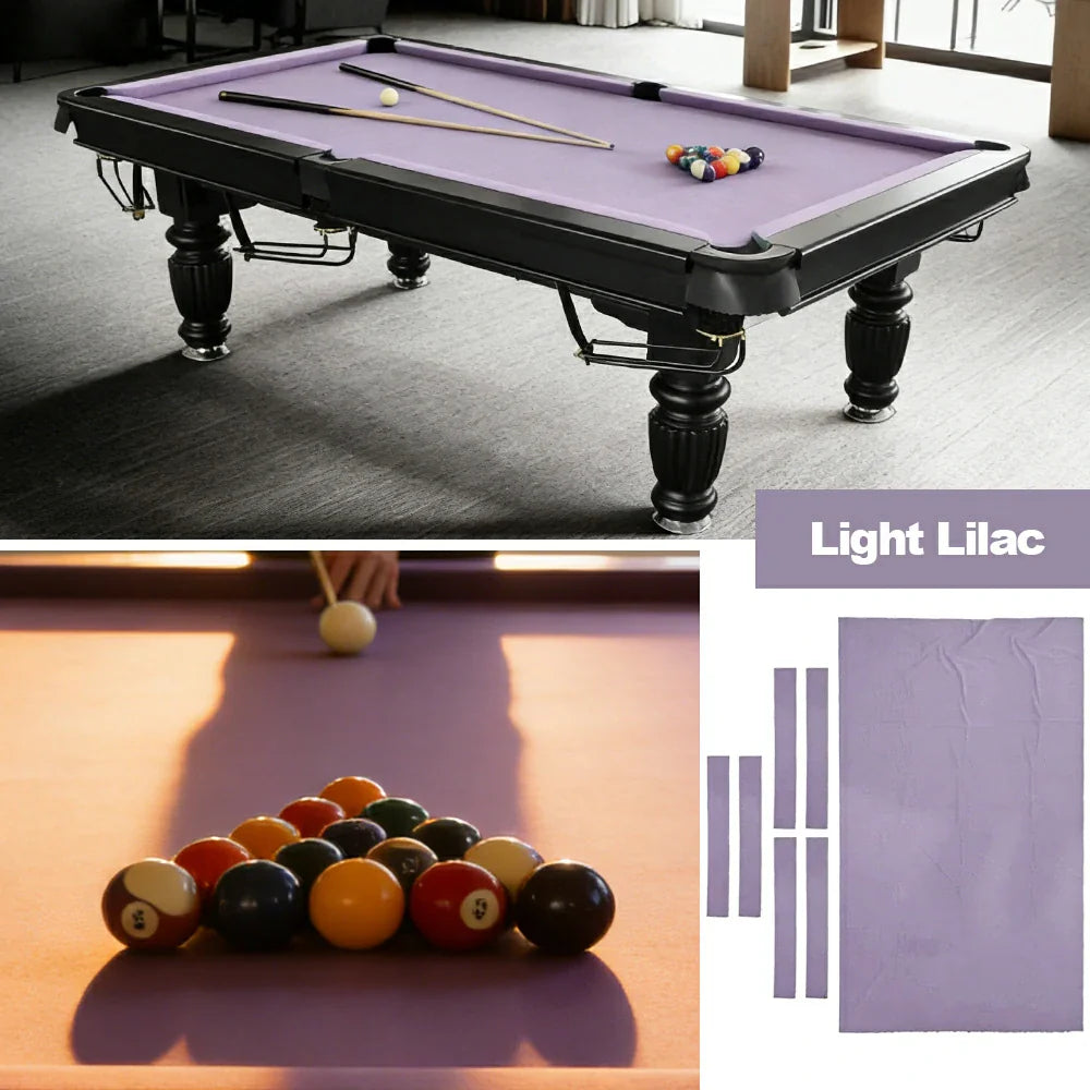 ARIX 7/8/9FT Billiard Table Cloth - High-Density Wool Blend for Smooth & Accurate Play, Anti-Pilling Durable Fabric - Light Lilac