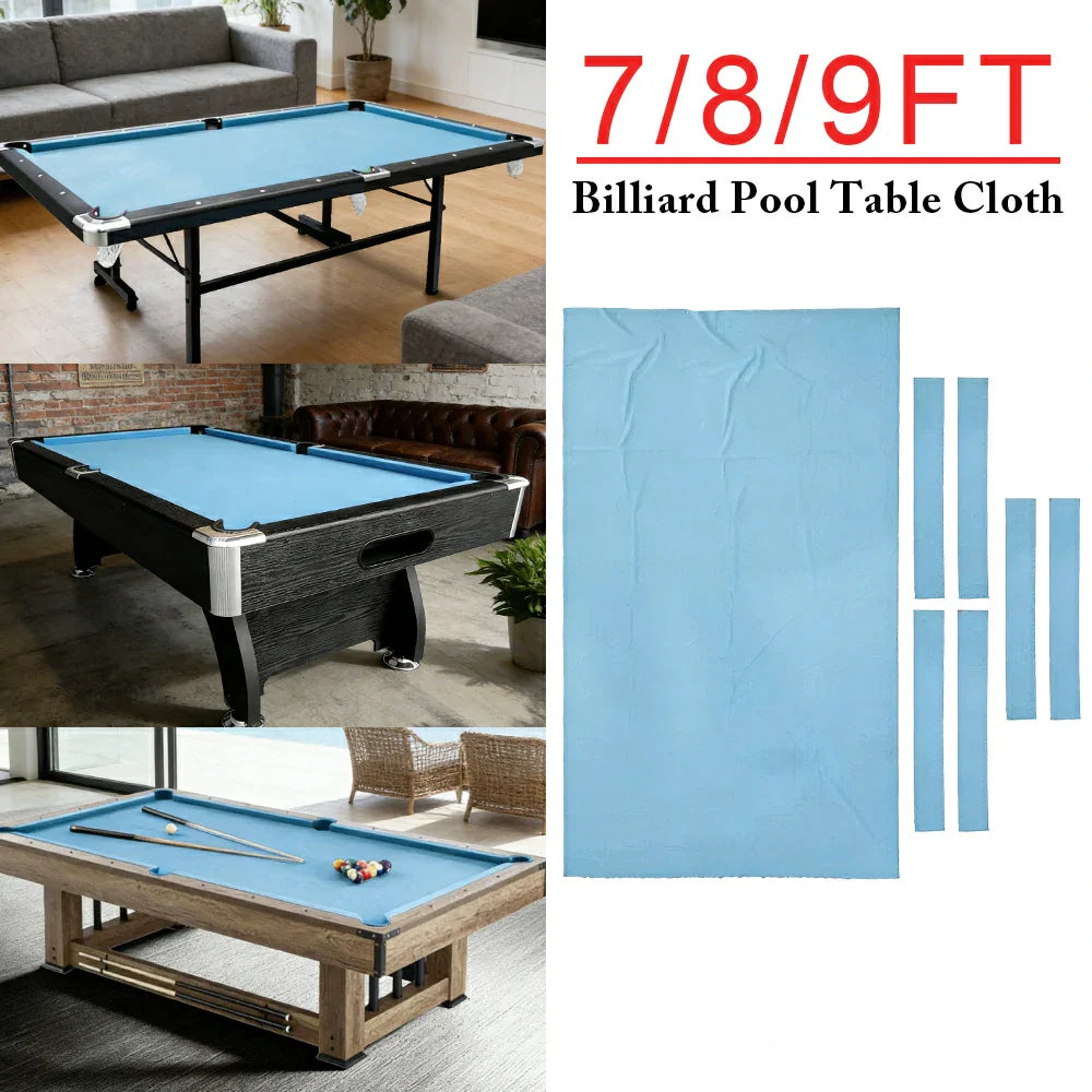ARIX 7/8/9FT Billiard Table Cloth - High-Density Wool Blend for Smooth & Accurate Play, Anti-Pilling Durable Fabric - Light Blue