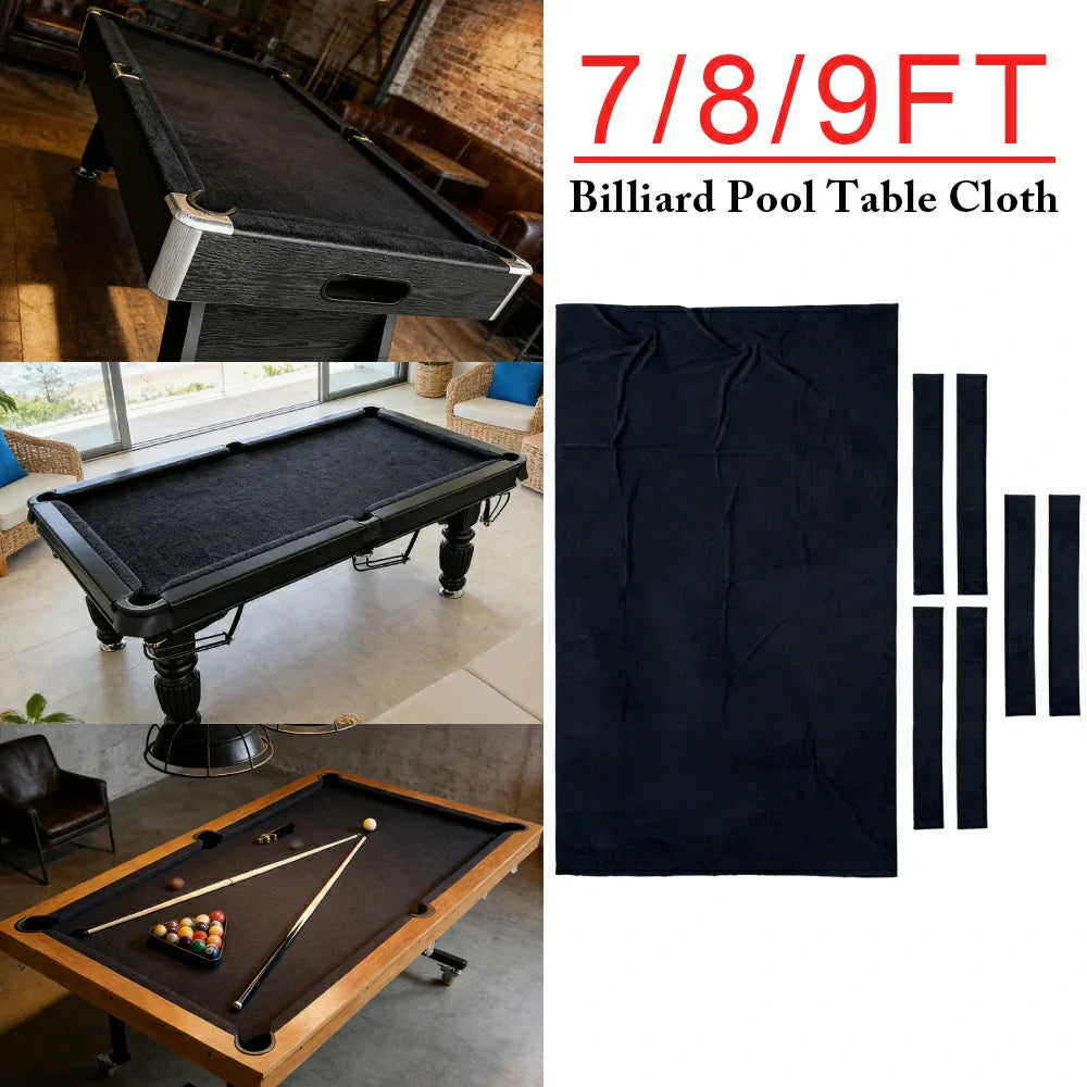ARIX 7/8/9FT Billiard Table Cloth - High-Density Wool Blend for Smooth & Accurate Play, Anti-Pilling Durable Fabric - Matte Black