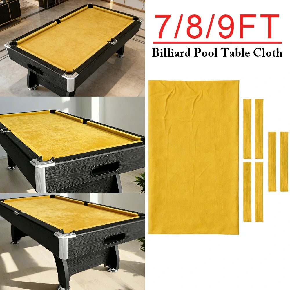 ARIX 7/8/9FT Billiard Table Cloth - High-Density Wool Blend for Smooth & Accurate Play, Anti-Pilling Durable Fabric - Mustard Gold