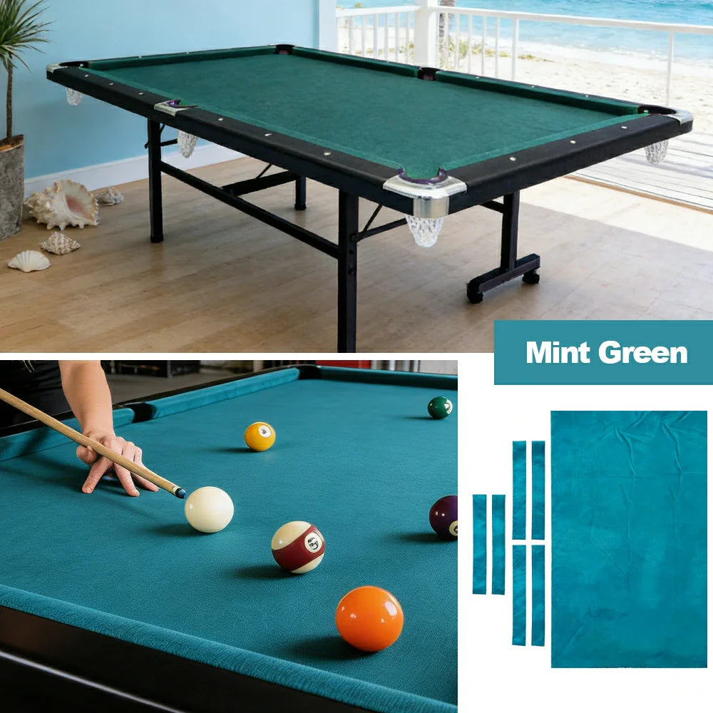 ARIX 7/8/9FT Billiard Table Cloth - High-Density Wool Blend for Smooth & Accurate Play, Anti-Pilling Durable Fabric - Mint Green