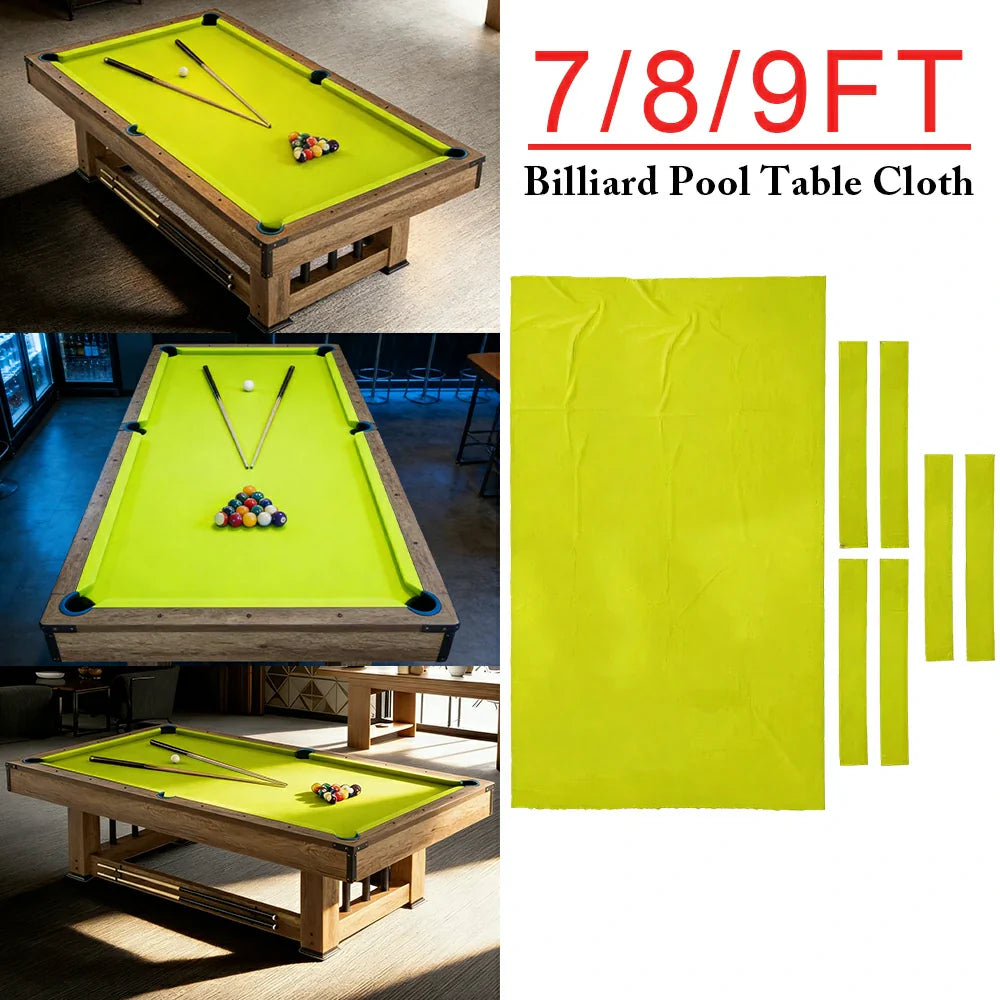 ARIX 7/8/9FT Billiard Table Cloth - High-Density Wool Blend for Smooth & Accurate Play, Anti-Pilling Durable Fabric - Neon Yellow