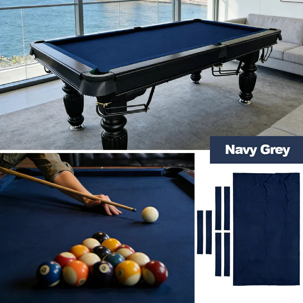 ARIX 7/8/9FT Billiard Table Cloth - High-Density Wool Blend for Smooth & Accurate Play, Anti-Pilling Durable Fabric - Navy Grey