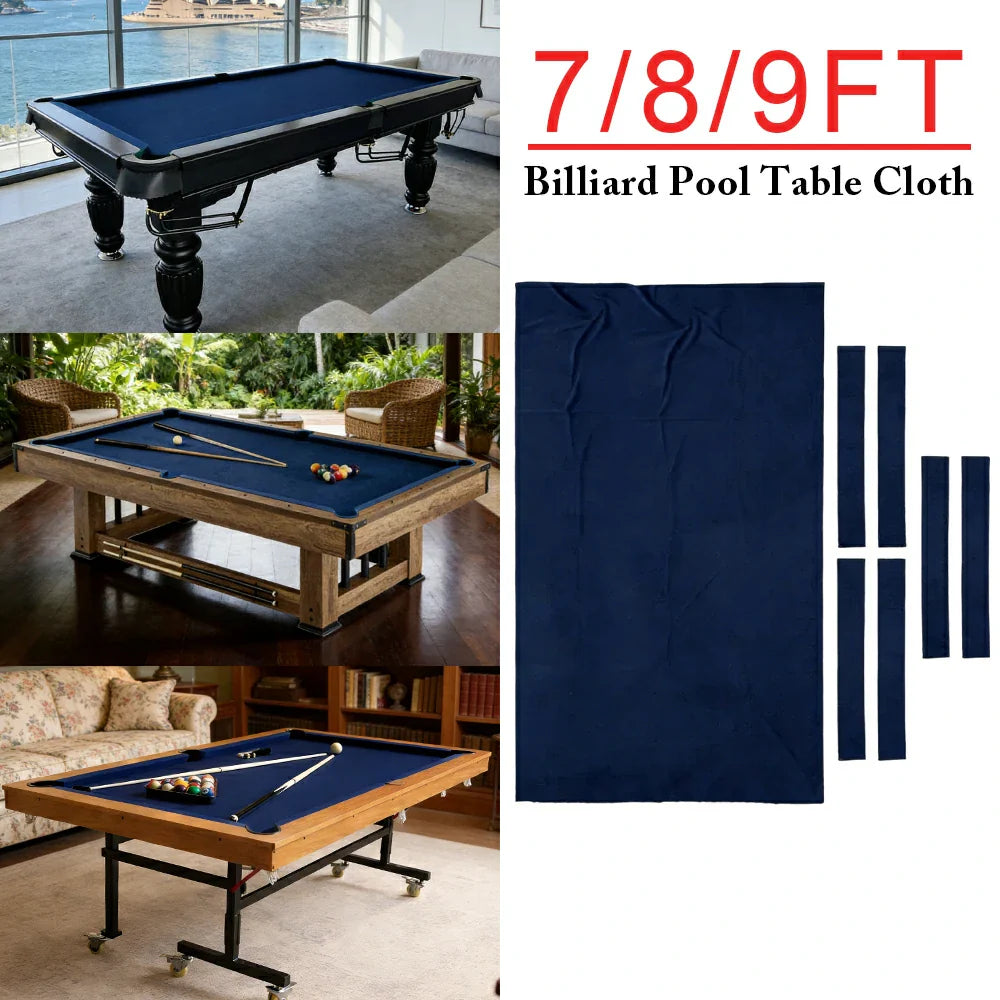 ARIX 7/8/9FT Billiard Table Cloth - High-Density Wool Blend for Smooth & Accurate Play, Anti-Pilling Durable Fabric - Navy Grey