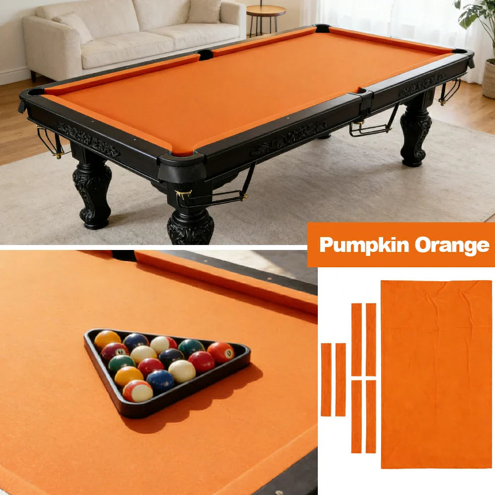 ARIX 7/8/9FT Billiard Table Cloth - High-Density Wool Blend for Smooth & Accurate Play, Anti-Pilling Durable Fabric - Pumpkin Orange