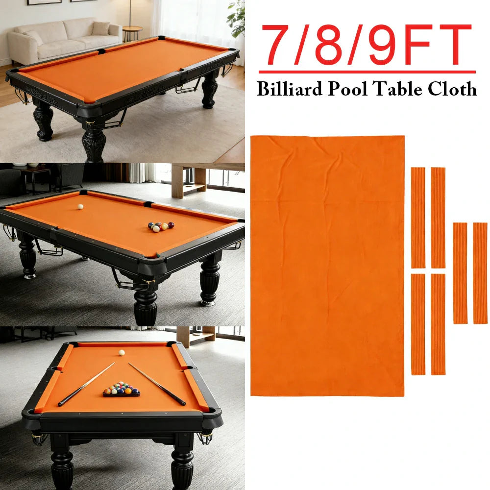 ARIX 7/8/9FT Billiard Table Cloth - High-Density Wool Blend for Smooth & Accurate Play, Anti-Pilling Durable Fabric - Pumpkin Orange