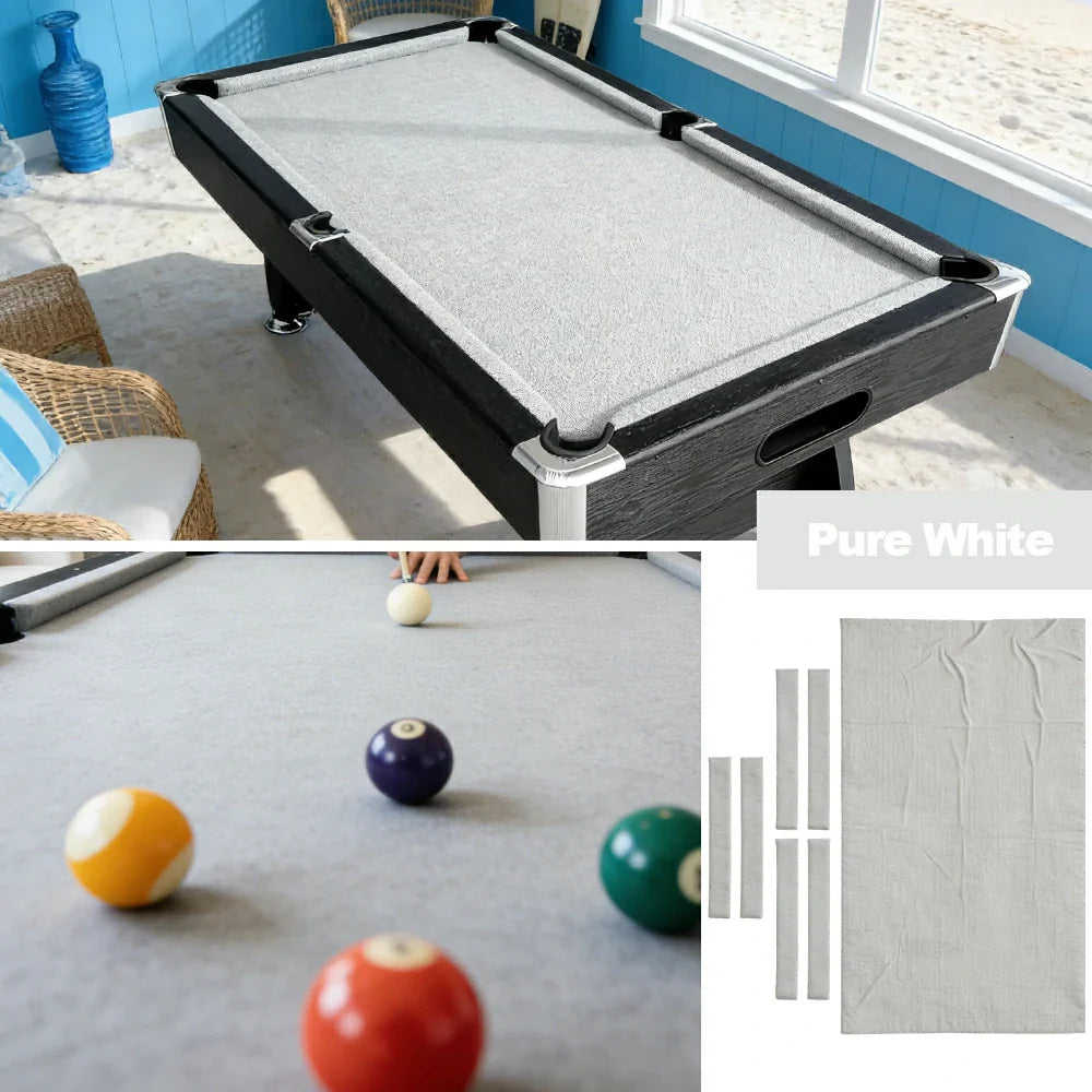ARIX 7/8/9FT Billiard Table Cloth - High-Density Wool Blend for Smooth & Accurate Play, Anti-Pilling Durable Fabric - Pure White
